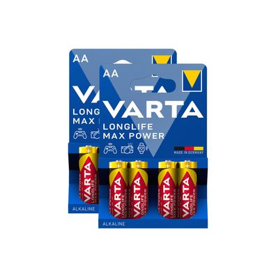 2x Varta Longlife Max Power Batterien AA Mignon LR6 1,5V Batterie 4er Blister