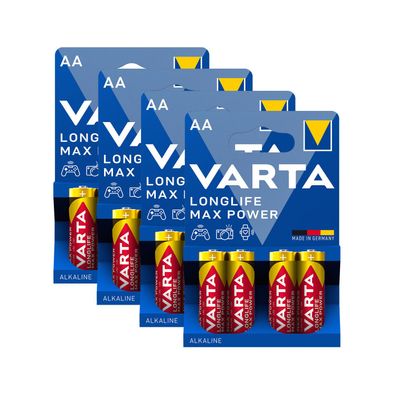 4x Varta Longlife Max Power Batterien AA Mignon LR6 1,5V Batterie 4er Blister