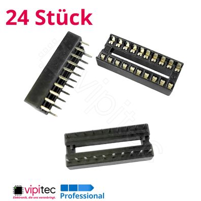 24x DIP20 IC Sockel 7,62 mm Eng DIL20 Chip Socket Fassung Halter 20-Pin 2x10