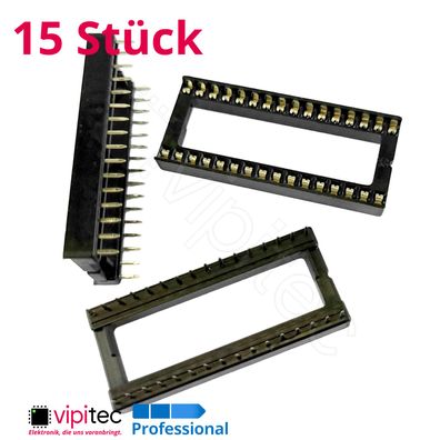 15x DIP32-W IC Sockel 15,24 mm Weit DIL32 Chip Socket Fassung Halter 32-Pin 2x16