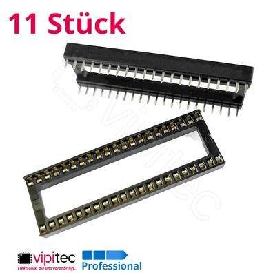 11x DIP42-W IC Sockel 15,24 mm Weit DIL42 Chip Socket Fassung Halter 42-Pin 2x21