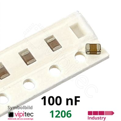 100 nF 1206 SMD-Keramikkondensatoren | 10% 50V 125°C X7R 100nF Kerko