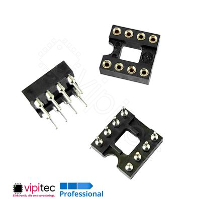 DIP8 Präzision IC-Sockel Vergoldet DIP-8-P DIL 8 IC-Fassung 7,62mm Socket