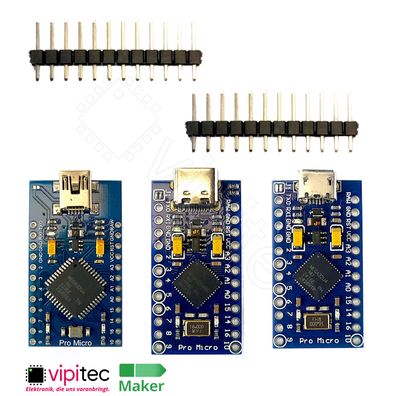 Pro Micro Board für Arduino | USB-C Micro-USB Mini-USB | ATmega32U4 Modul