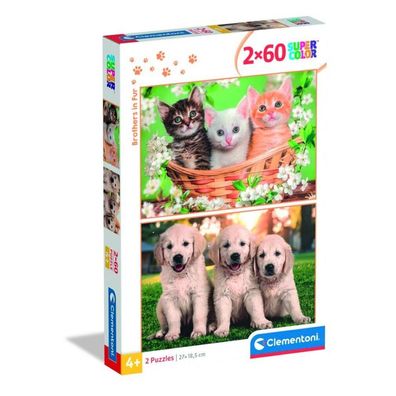 Brothers in Fur Puzzle 2x60 Stück