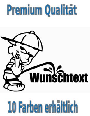 Junge pisst auf Wunschtext Aufkleber Auto Bike Glas Tuning Styling 57