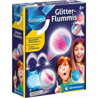 Clementoni Galileo Fun - Glitter-Flummis, Experimentierkasten