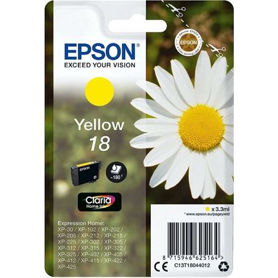 Epson Druckerpatrone Claria Home 18 (C13T18044012) gelb