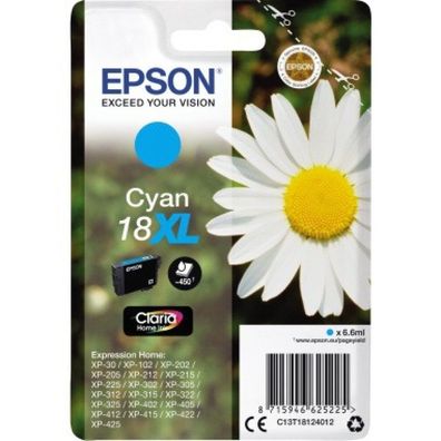 Epson Druckerpatrone Claria Home 18XL (C13T18124012) cyan