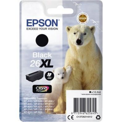 Epson Druckerpatrone Claria Premium 26XL (C13T26214012) schwarz