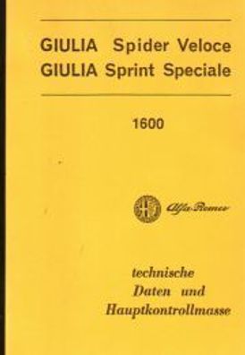 Reparaturanleitung Alfa Romeo Giulia, Spider, Veloce, Giulia, Sprint, Speziale