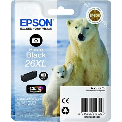 Epson Druckerpatrone Claria Premium 26XL (C13T26314012) fotoschwarz