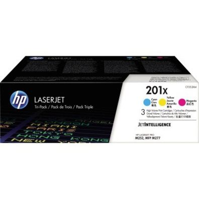 HP Toner 201X (CF253XM), Multipack, cyan, magenta, gelb
