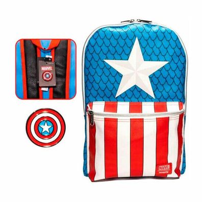 Loungefly Marvel Captain America Rucksack mit Pin 45cm