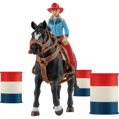 Schleich Farm World Barrel Racing mit Cowgirl, Spielfigur