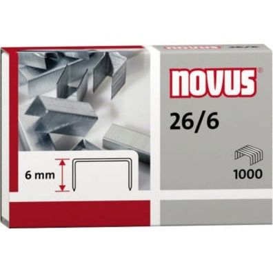 NOVUS Heftklammer Novus 040-0056 - 26/6 25 Blatt Stahl, verzinkt Pckg/1000