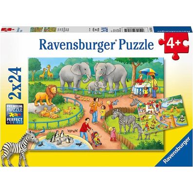Ravensburger Ravensburger 7813 Puzzle Ein Tag im Zoo 2 X 24 Teile