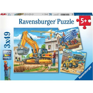 Ravensburger Ravensburger Puzzle Groß Baufahrzeuge, 3x49 Teile