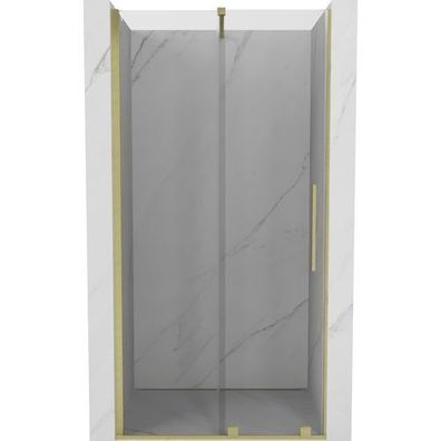 Mexen Velar Schiebetür 120 cm, Gehärtetes Glas, Gold gebürstet, 8 mm