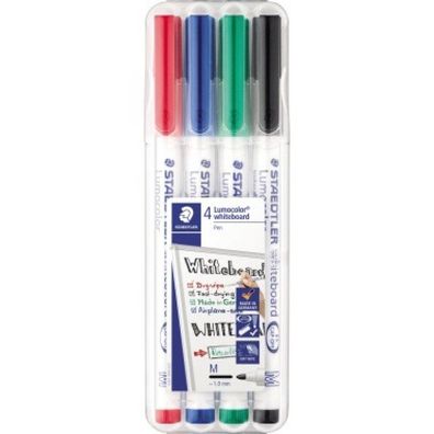 Staedtler (Lumocolor) Boardmarker 301 4er Etui farbig sortiert 1mm Rundspitze