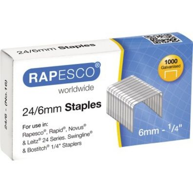 Rapesco Heftklammern S24607Z3, Stahldraht verzinkt, 24/6