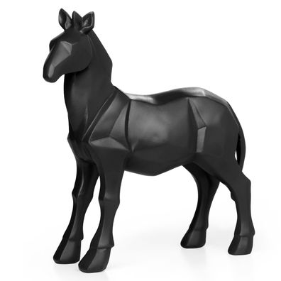 Moritz Polygonal Deko Pferd Ponny Fohlen Dekoration schwarz Geschenk Geometrische