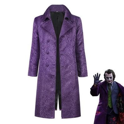 Joker Mantel Kostém Cosplay Outfit Halloween Karneval Clown Uniform Set