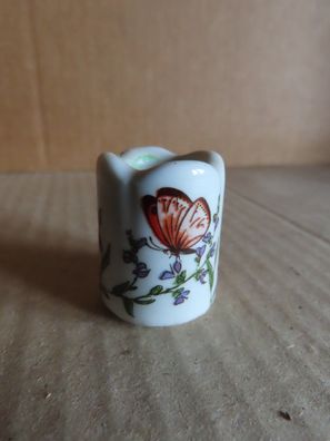 Kerzenhalter für Stabkerzen weiß mit 3 Schmetterlingen Funny Design ca.3cm H