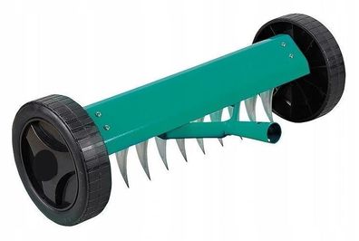 Vertikutierer Manuell Mit Rädern Rasenlüfter Garten Kultivator Jäten Rasen 34cm