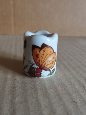 Kerzenhalter für Stabkerzen weiß mit 2 Schmetterlingen Funny Design ca.3cm H