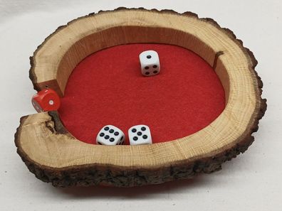 G1 Würfelbrett Holz Würfel Filz Würfelteller Würfelspiel Unterlage Spielbrett