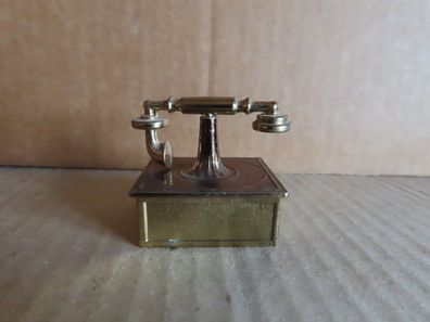 Figur kleines Telefon zweifarbig Metall ca. 3,7 cm H (Puppenhaus/Setzkasten)