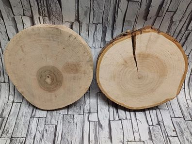F2 (8,99/St) 2 Baumscheiben Holz Holzscheiben Naturholz Handarbeit Deko rustikal