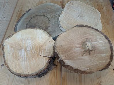 H7 (2,24€/St) 8 Baumscheiben Naturholz rustikal Holzscheiben DIY Basteln Deko