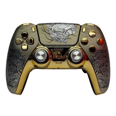 PlayStation 5 Controller / PS5 Custom Controller Design Golden Dragon / Scuff