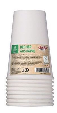 Hygienische Einweg-Pappbecher 0,4l - 8er Set - Ideal fuer unterwegs, Partys & Ver