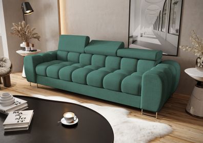Sofa Designersofa Bastien 3-Sitzer in Stoff Moly Grün