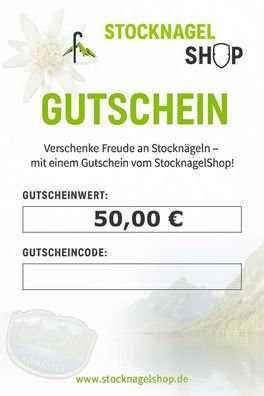 StocknagelShop - Geschenk Gutschein - Motiv 7 - Betrag wählbar / (Wert) 50,00 EUR