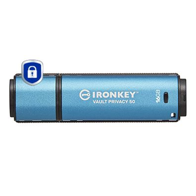USB-Stick 16GB Kingston IronKey Vault Privacy 50, erschlüsselt, lau