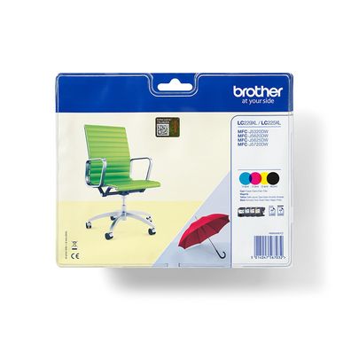 HP Brother LC229XLVALBP - 4er-Pack - Schwarz, Gelb, Cyan, Magenta
