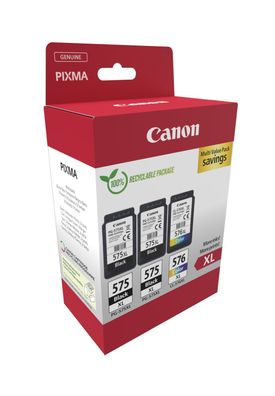 Canon PG-575XLx2/CL-576XL Multipack - 3er-Pack - Hohe Ergiebigkeit - Schwarz, Farbe (