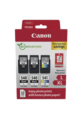 Canon PG-540L x2/CL-541XL Photo Paper Value Pack - 2er-Pack - Schwarz, Farbe (Cyan, M