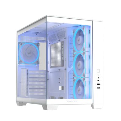 Asus PC-Gehäuse A32 PLUS TG ARGB White Midi-Tower ATX Tempered Glass Weiß (90DC00S3-B