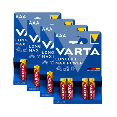 4x Varta Longlife Max Power Batterien AAA Micro HR03 1,5V Batterien