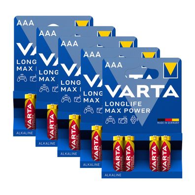 5x Varta Longlife Max Power Batterien AAA Micro HR03 1,5V Batterien