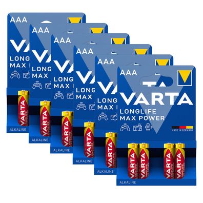 6x Varta Longlife Max Power Batterien AAA Micro HR03 1,5V Batterien