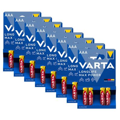 8x Varta Longlife Max Power Batterien AAA Micro HR03 1,5V Batterien
