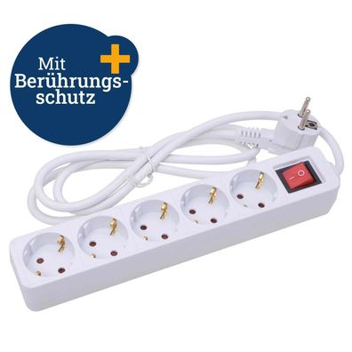 5er Schalter Steckerleiste Innenraum Kabellänge 1,4m Haushalt Werkzeug Elektro