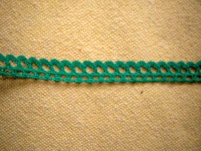Posamentenborte Band grün kleine Bogen durchbrochen 1 cm breit je 1 Meter Nr22388