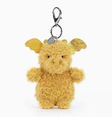 Jellycat Goldener Drache Plüschtier aus der Fun Keychain Serie, 10 cm